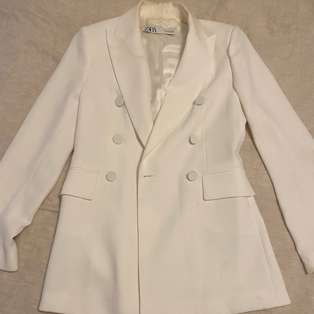Zara White Oversized Blaser